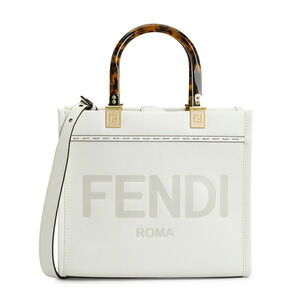 FENDI FF Jacquard Shopper Tote Shoulder Bag Brown